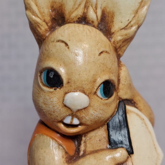 Vintage Tinker Ware Moorcraft England "Oscar" Bunny Rabbit Figurine Cello 4.75" - Picture 1 of 7